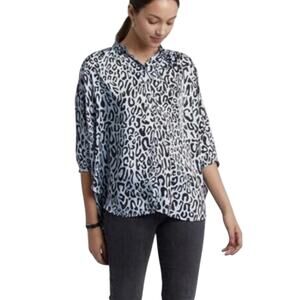 Rebecca Minkoff NWT Women's Fleur Top Blouse in Sky Blue Black Size 1X $148